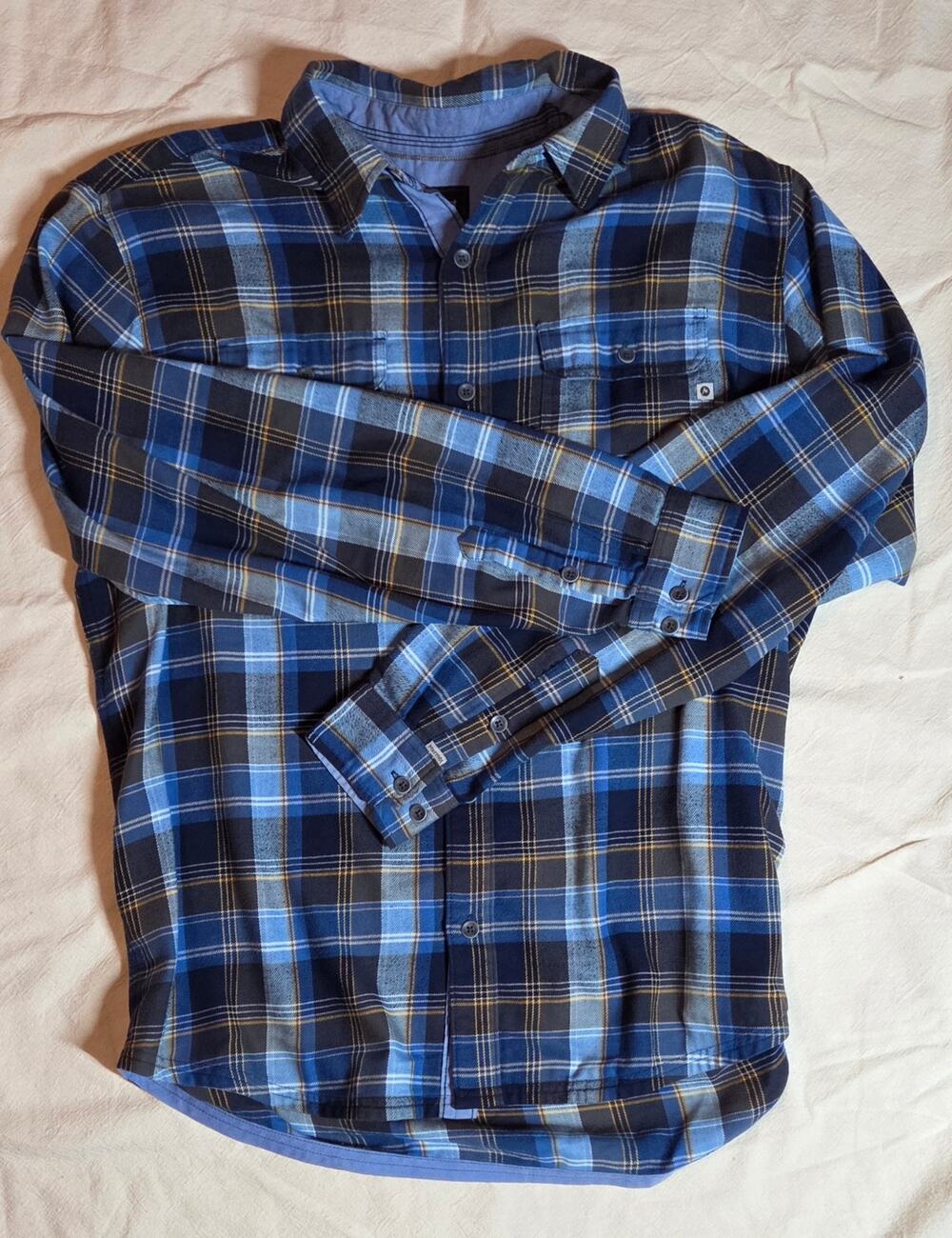 Marmot Men's Anderson Lightweight Flannel Shirt – Blue Plaid – Size XL